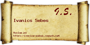 Ivanics Sebes névjegykártya
